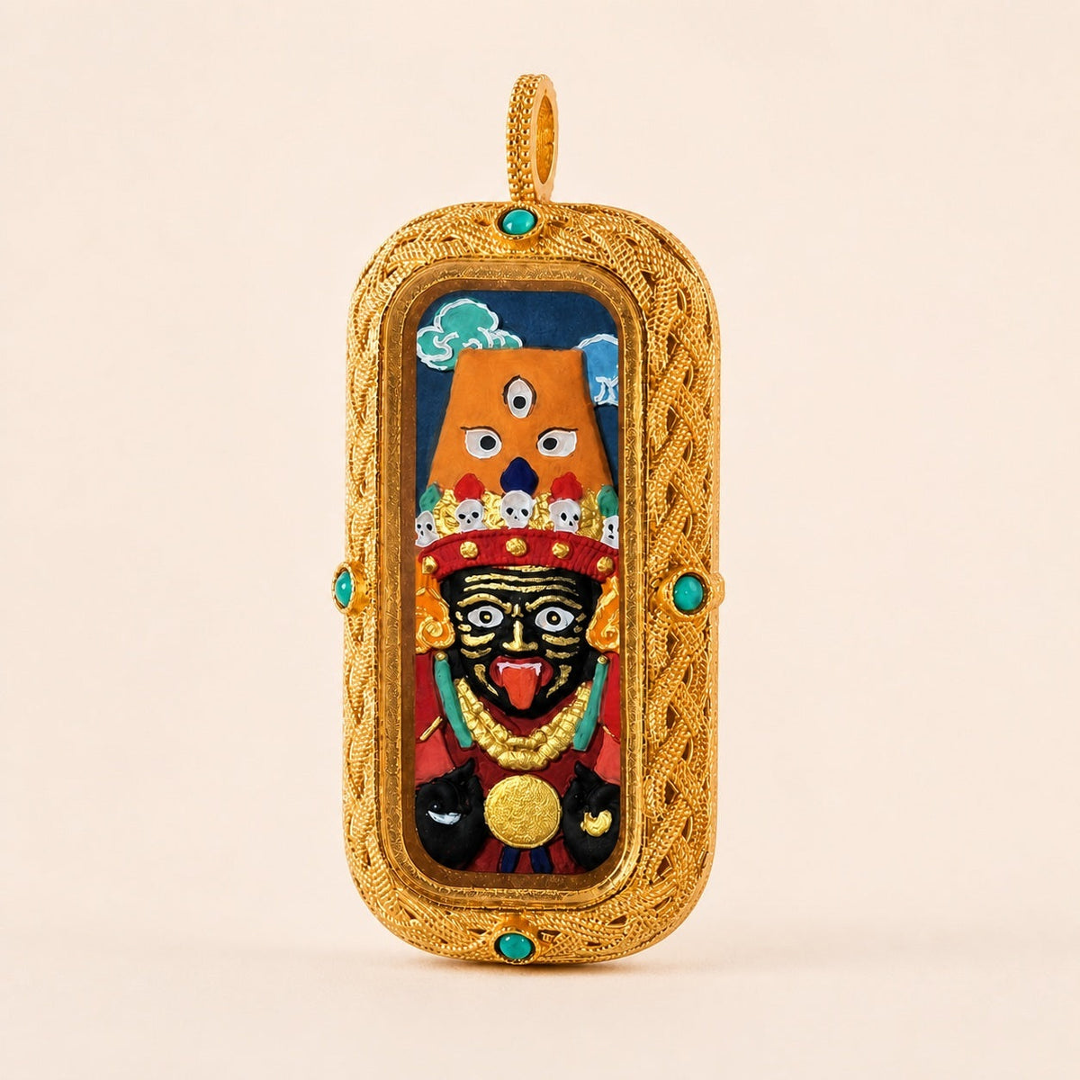 Eastern Luck palden lhamo 3d hand painted tsatsa pendant zodiac series image 3 of 10