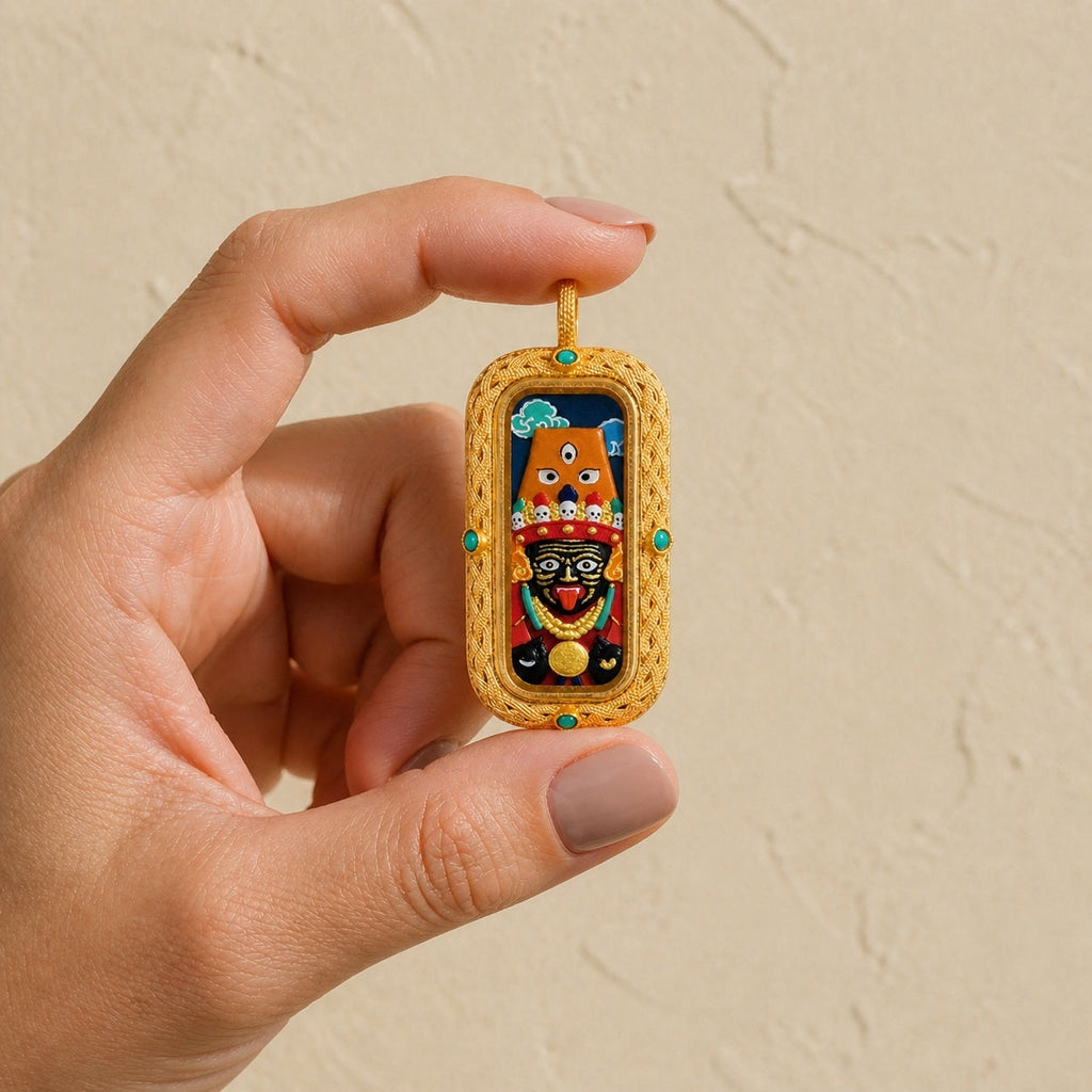 Eastern Luck palden lhamo 3d hand painted tsatsa pendant zodiac series image 4 of 10