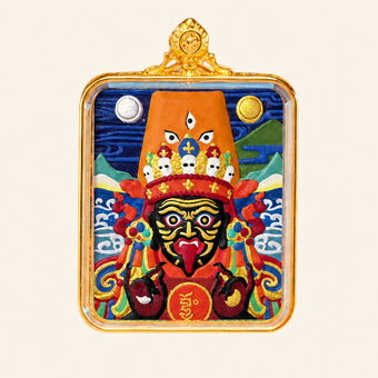 Palden Lhamo — Hand-Painted Thangka Pendant, Full Color (2D)
