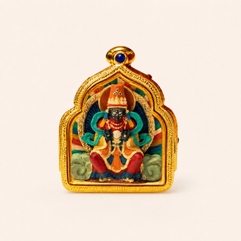 Palden Lhamo — Hand-Painted Tibetan Thangka Pendant (3D Relief)