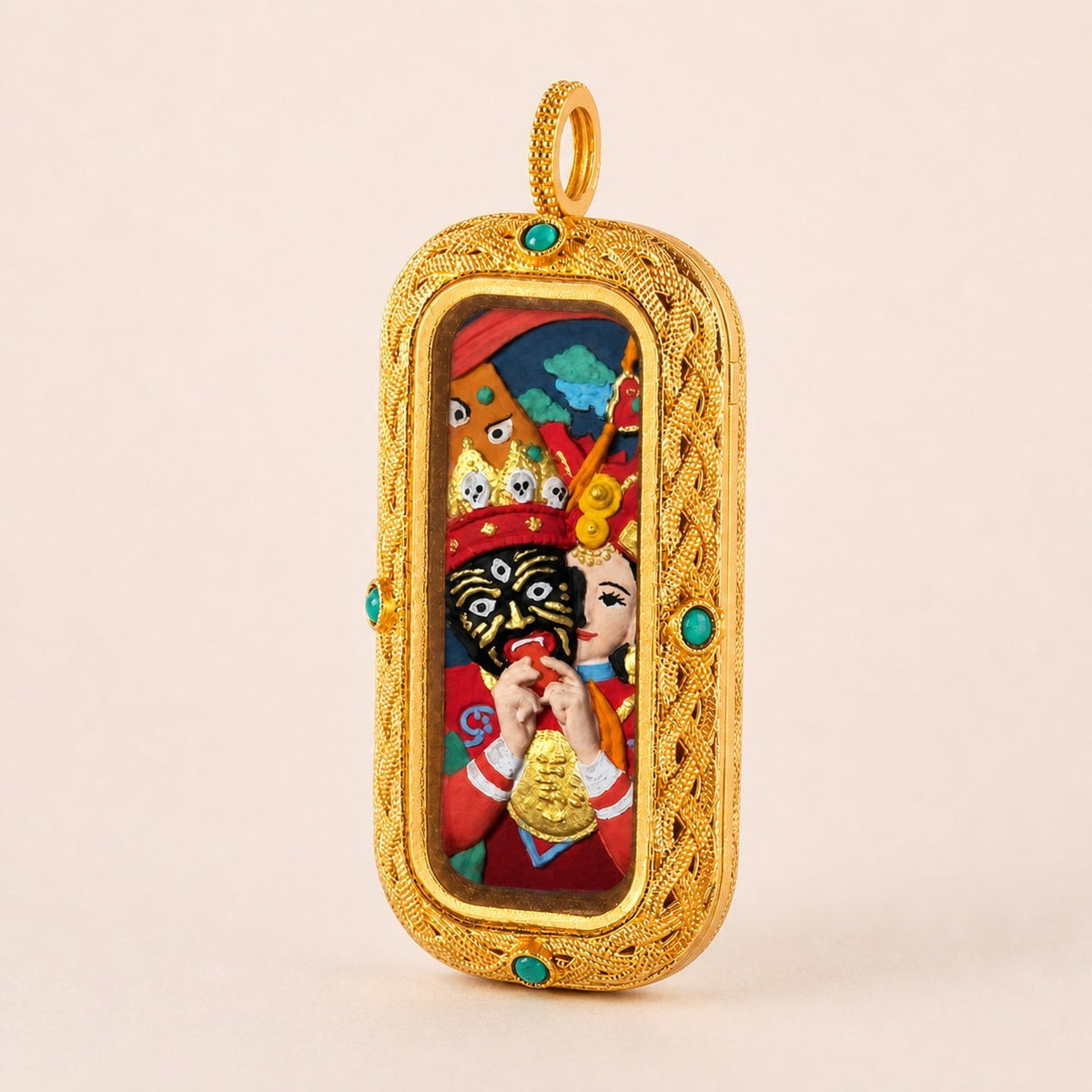 Eastern Luck past present life 3d hand painted tsatsa pendant zodiac series image 2 of 10