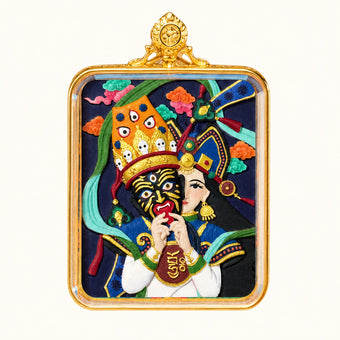 Past & Present Life — Hand-Painted Thangka Pendant, Full Color (2D)