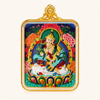 Samantabhadra — Hand-Painted Thangka Pendant, Full Color (2D)