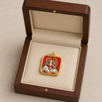Samantabhadra titanium steel pendant in walnut presentation box