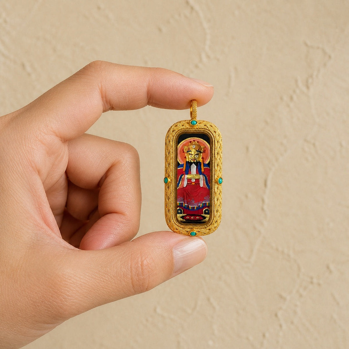Eastern Luck wuye guardian 3d hand painted tsatsa pendant zodiac series image 4 of 10