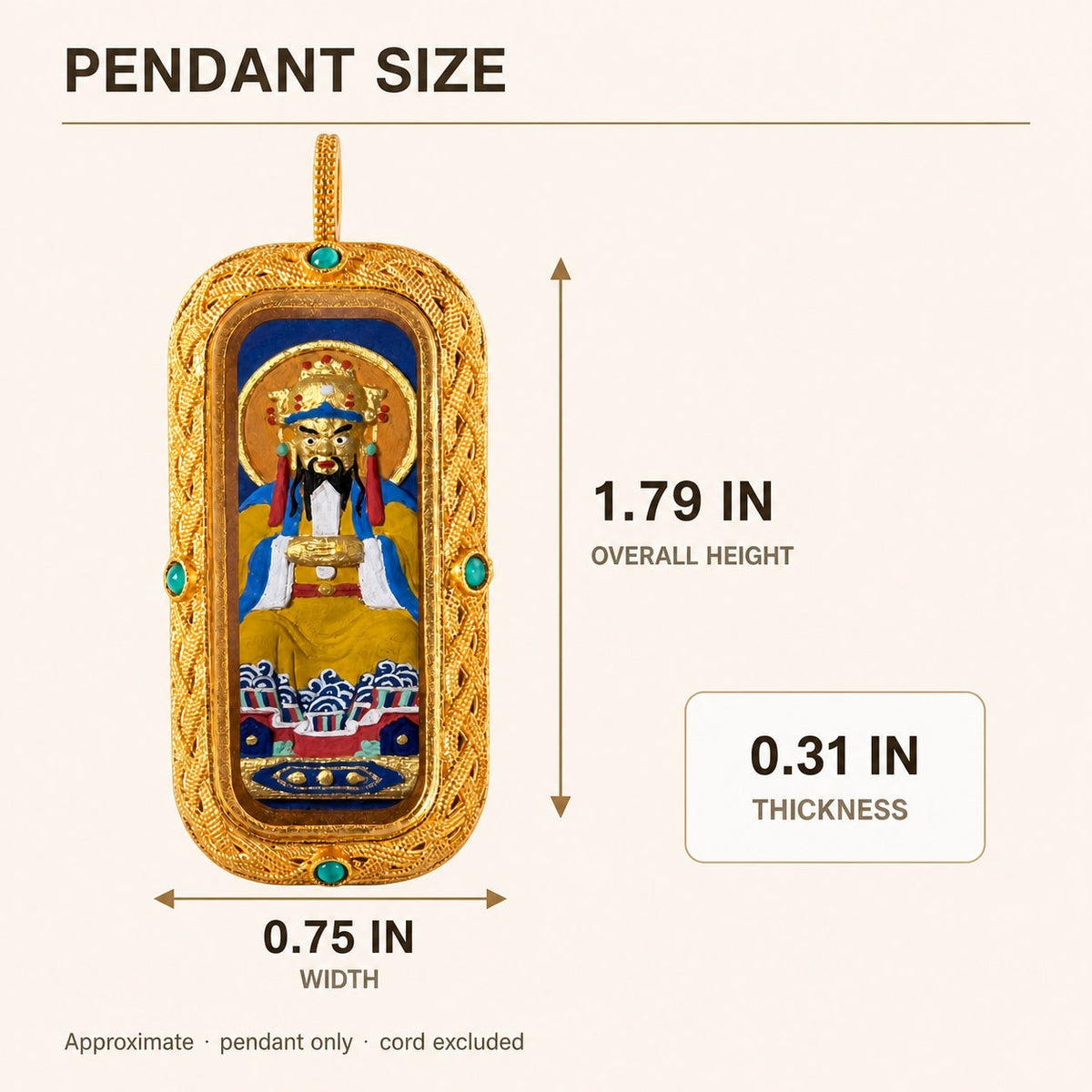 Eastern Luck wuye guardian b 3d hand painted tsatsa pendant zodiac series image 7 of 10