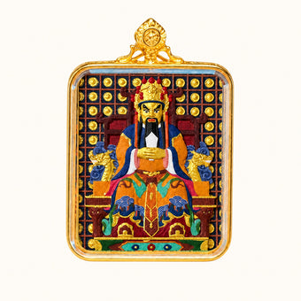 Wuye Guardian — Hand-Painted Thangka Pendant, Full Color (2D)