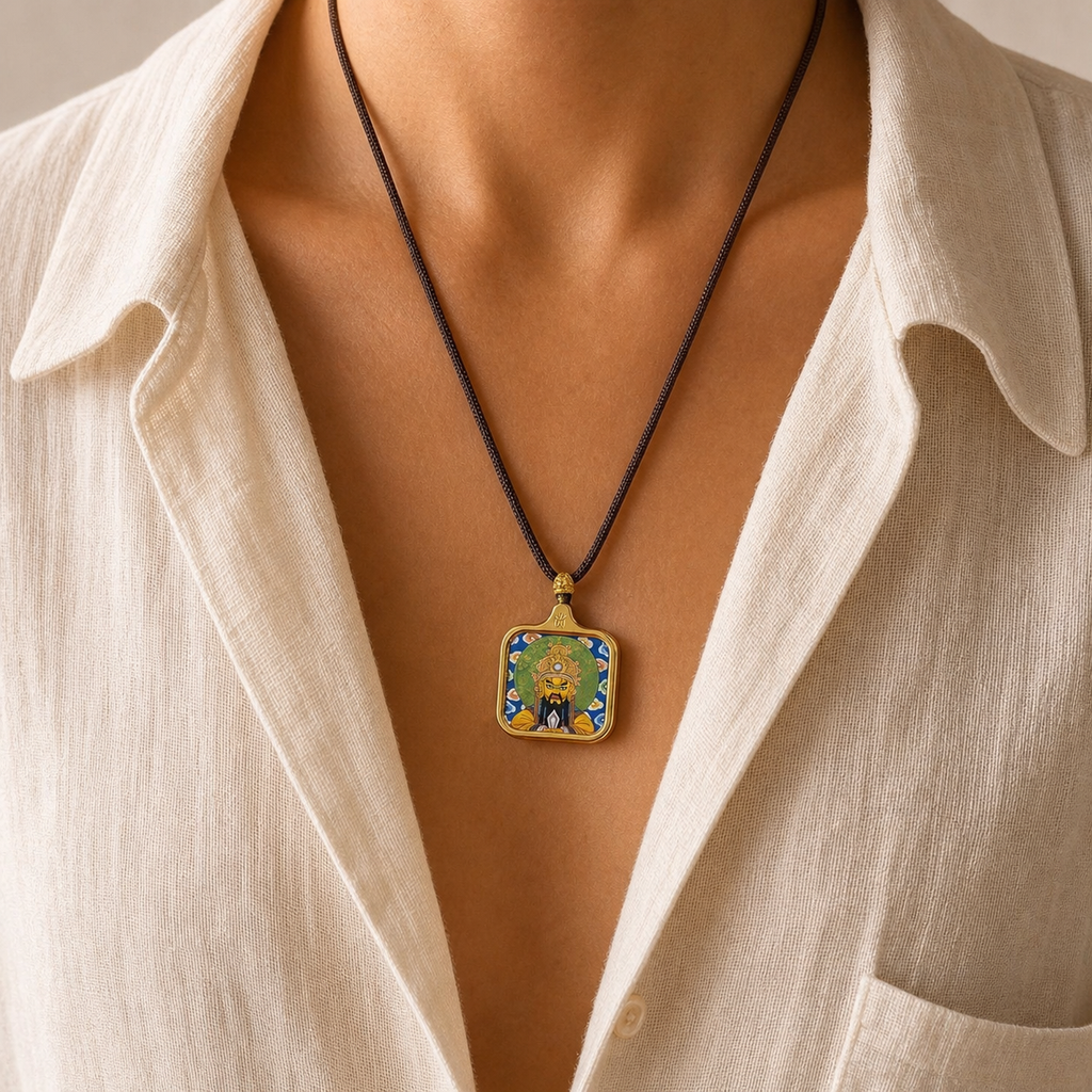 Wuye Guardian pendant worn with fine cord