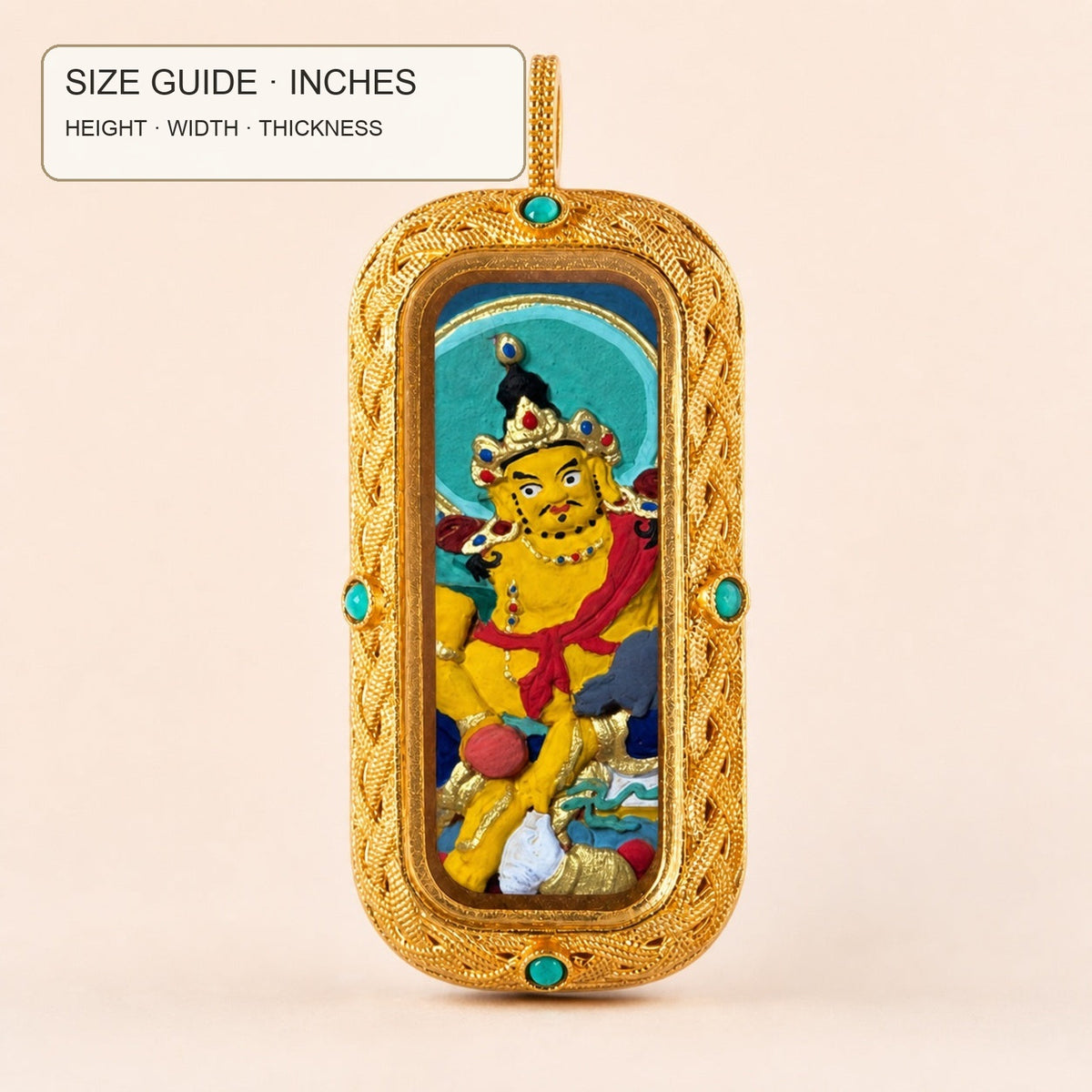 Eastern Luck yellow jambhala 3d hand painted tsatsa pendant zodiac series image 10 of 10