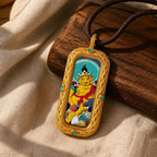 Eastern Luck yellow jambhala 3d hand painted tsatsa pendant zodiac series image 5 of 10